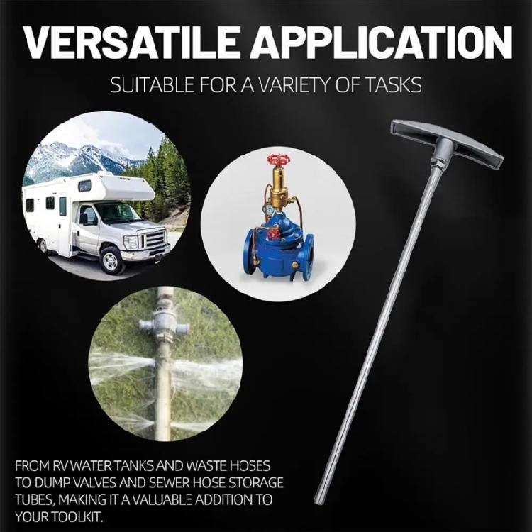 9inch Waste Valves Handle Extension Tube Rod With Handle Sewer Car Campers Waste Valves Replacement Extension Rod