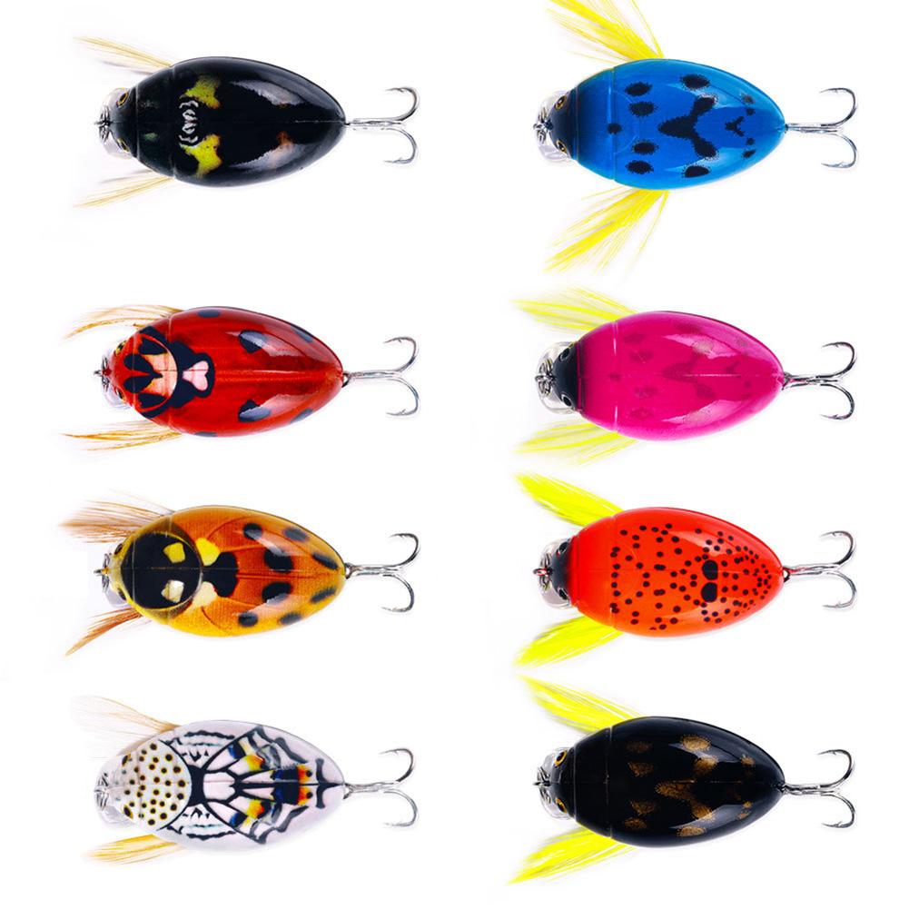 

8Pcs Insect Bug Lure 39mm/3.9g Sea Beetle Crank Floating Wobblers Artificial Bait for Bass Carp Fishing Accessories