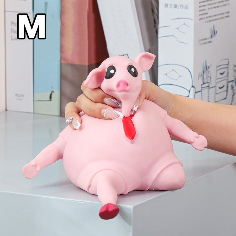 Piggy DecompressionToy Pet Squeezing Pink Pig Stress Relief Toy Soft Pig Shape Relaxing Toys For Classroom Sensory Room Party