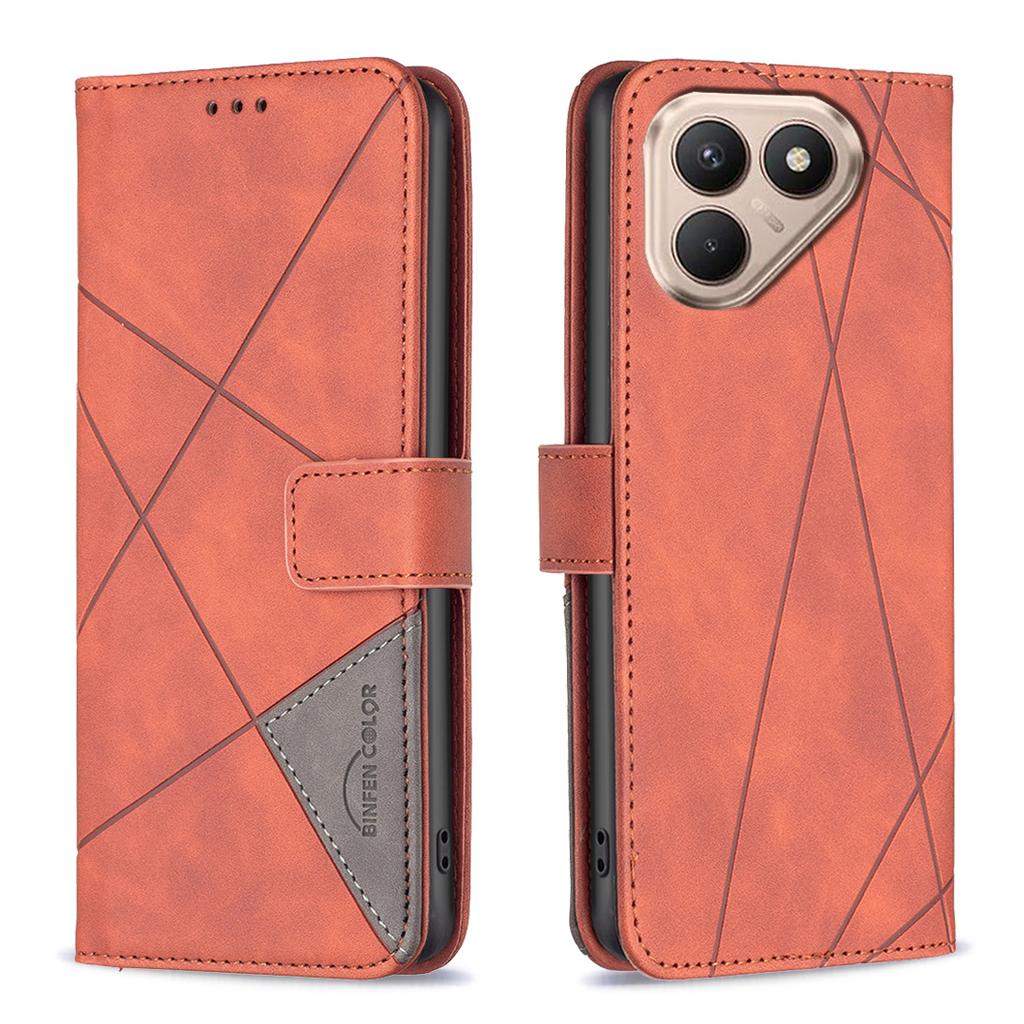 For TECNO Pova 7 Ultra 5G Phone Case BINFEN COLOR Wallet Stand Geometry Imprint Leather Cover