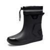 Water Shoes Rain Shoes Men's Medium Tube Waterproof Mouth Bundle Rubber Shoes Rider Overshoes Velvet Warm Rain Boots