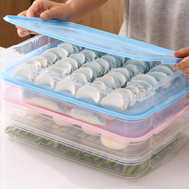 Transparent Stackable Food-Grade Storage Box for Dumplings, Eggs, and Wontons In Freezer or Refrigerator