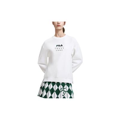 Logo Print Tennis Crewneck Sweatshirt Women Sweatshirt Jade-White A11W313210F-WT