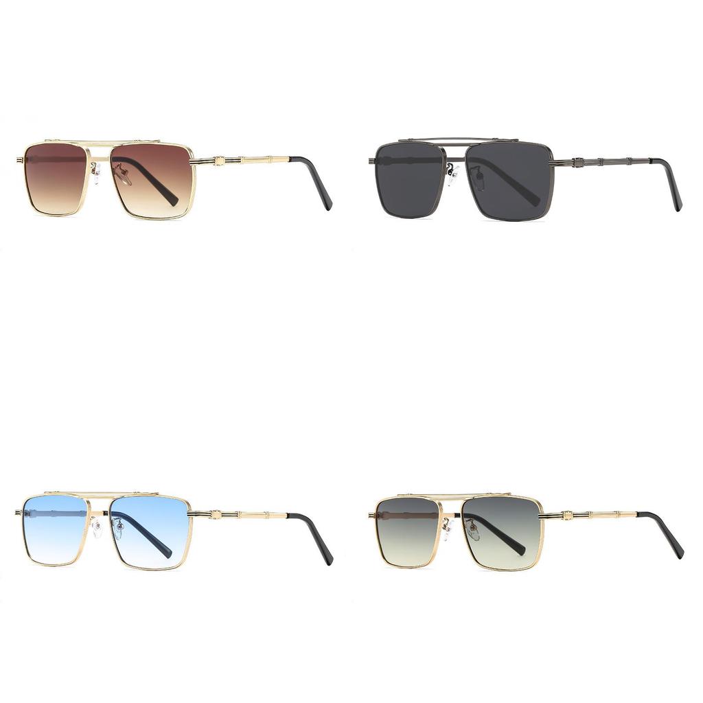 Retro Square Metal Sunglasses For Men Women Uv400 Protection Sunblock Outdoor Sport