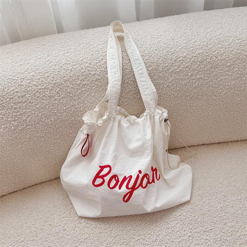 New letter printed shoulder bag casual drawstring bundle fashion student class shoulder bag