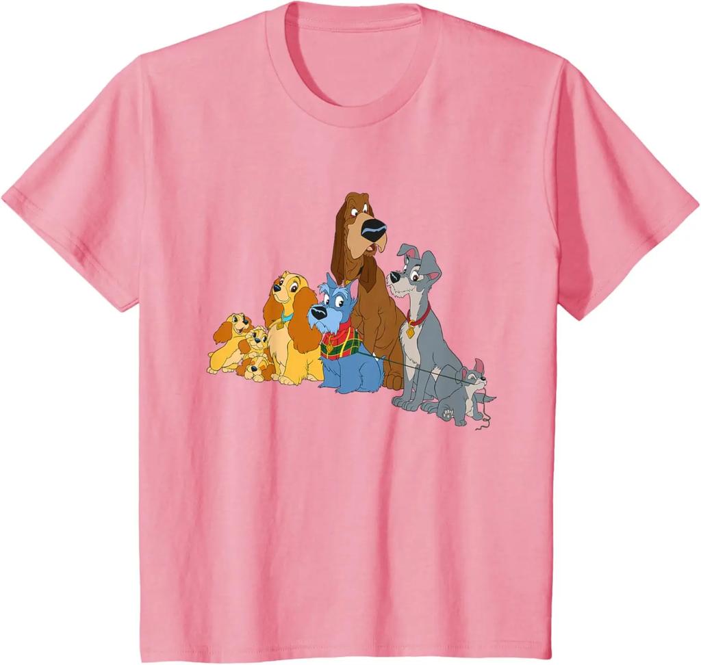 T-shirt alla moda Disney Lilli e il Vagabondo Cani S-4XL Regalo per Tutte le Stagioni