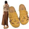 Retro Shoes with Thick Soles and Toe Caps Are Worn Over The New Casual Flip-flops with Holes