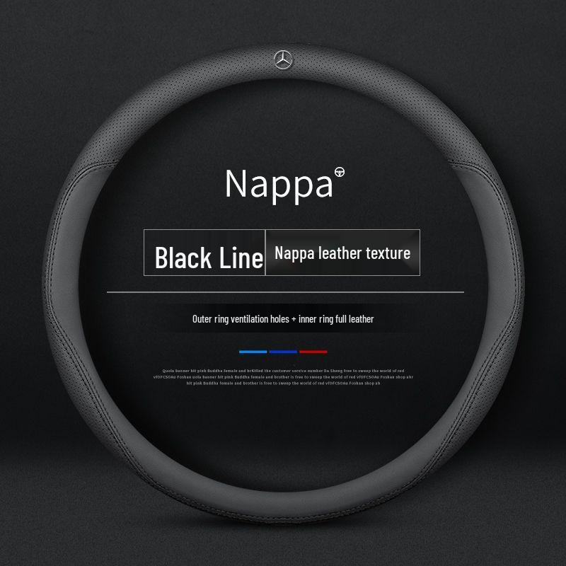 Compatible Leather Steering Wheel Cover for Honda Civic Generations 8-11, No Sewing Required, Slim Design.