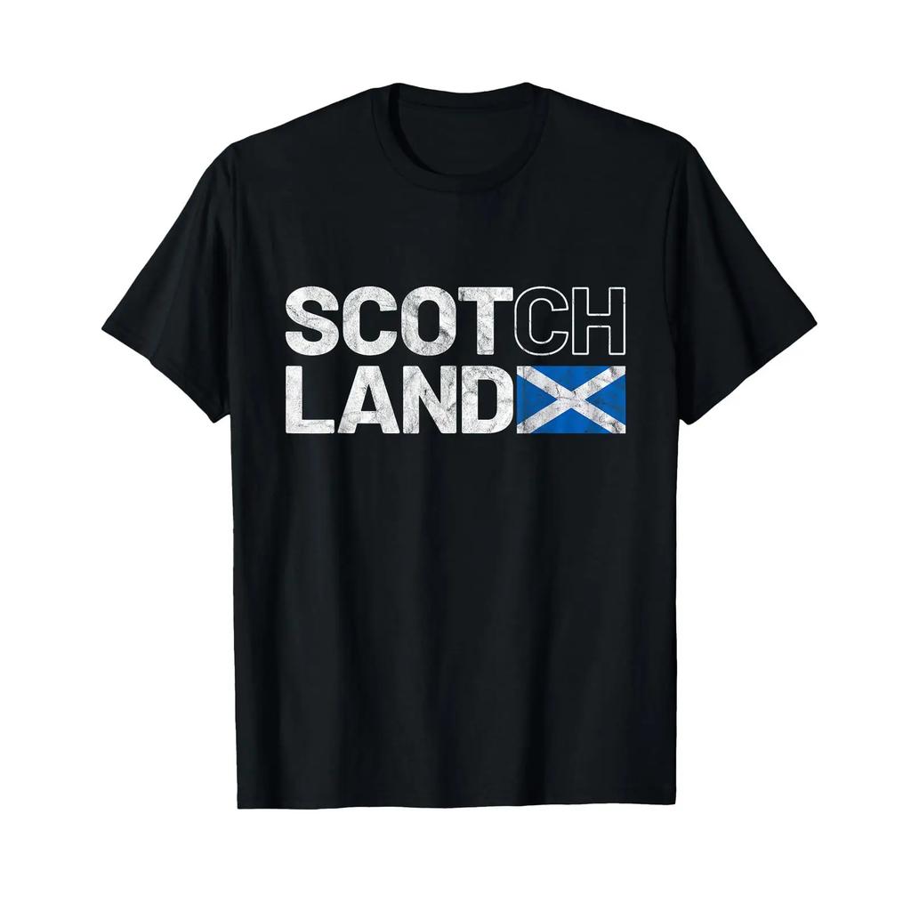 Scotland Flag Scotch Whiskey Funny Scottish T Shirt Vintage Soft Stretched Stylish Streetwear Designer Clothes Unisex