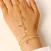 Moda Bohemia Estrella Luna Borla Colgante Doble Capa Entrelazado Pulseras para Dedos para Mujeres Uso Diario Joyería de Vacaciones Regalos