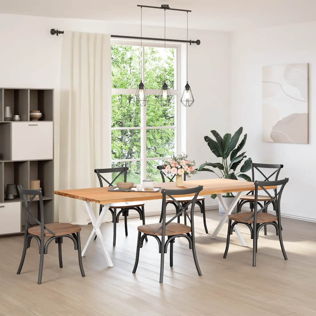 Vidaxl Dining Table Legs, 2 Pcs, White, 80X(72-73) Cm, Steel