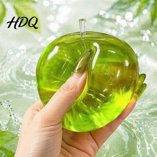Slow Rebound Toy Green Apples Stress Ball, Rising Soft Fidget with Maltose Texture, High Elastic Squeeze Ball Decompression Tool for Anxiety