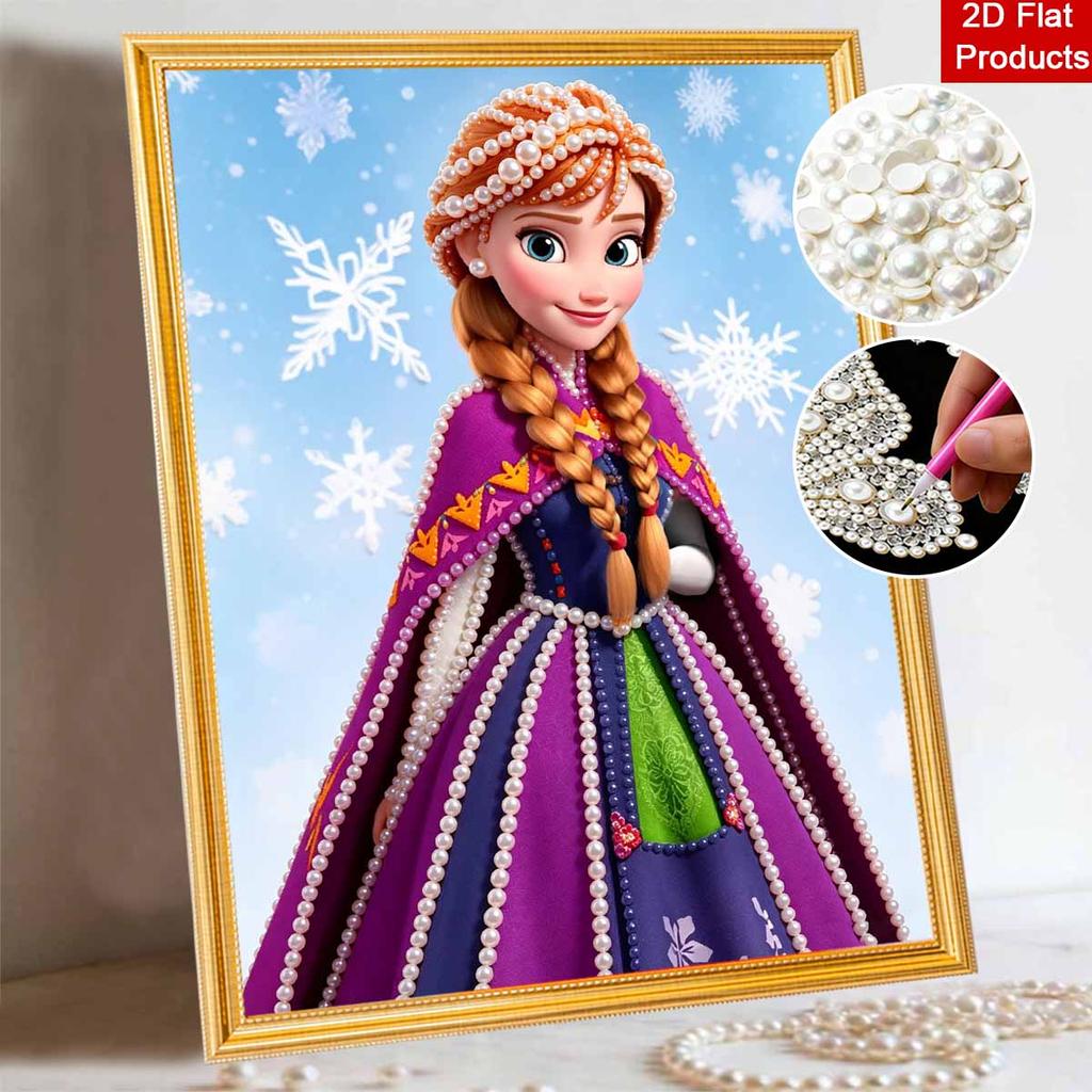 Disney Pearl Painting Frozen Anna 5D DIY Pearl Picture Crafts for Adults/Beginners Gift Ideas Home Decor
