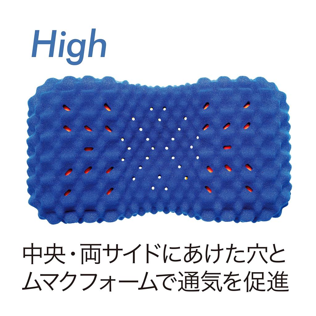 Nishikawa Pillow Special 3D Structure That Deepens Your Sleep High Blue High Fit with Uneven Shape and Neck Support System Head Pressure Dispersion