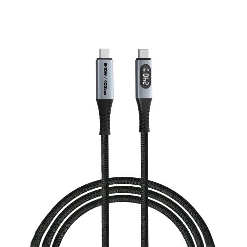 Verbatim 31849 Sync & Charge Cable USB-C To USB-C 240W 40Gbps 120cm, Power Display, Grey/Black