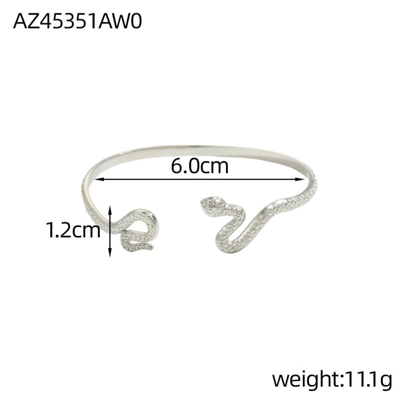 CARLIDANA Hammered Snake Stainless Steel Double Layer Cuff Bangle Water Wave Gold Plated Fashion Jewelry Bracelets Bangles
