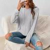 Winter Autumn Casual Hoodie Loose Knitwear Pullover with Kangaroo Pocket