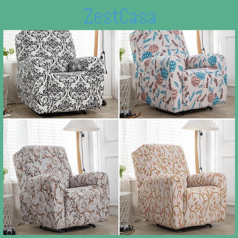 Recliner Floral Printed Sofa Cover Stretch Spandex Armchair Slipcovers Elastic Removable Lazy Boy Chair Covers For Living Room
