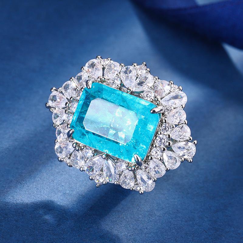 

Ювелирные изделия Медное основание Позолоченное Имитация Параибы Ретро Премиум Квадратный Набор 12 * 16