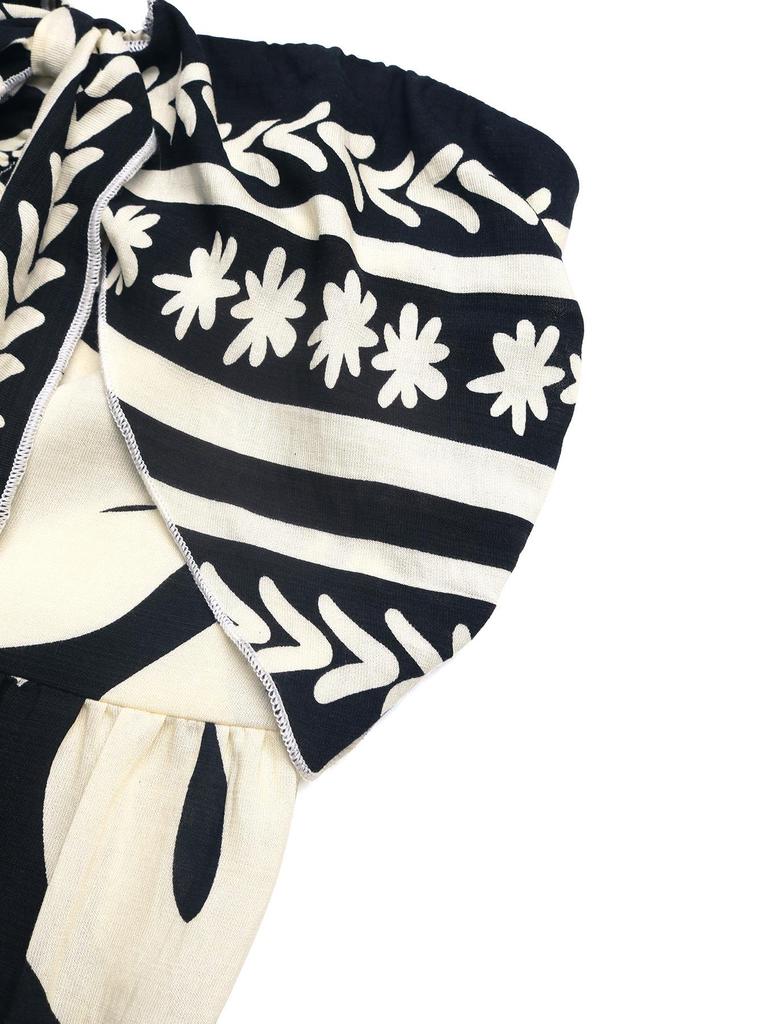 New Summer Sleeveless Printed Bandeau Jumpsuit with Bowknot for Women