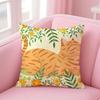 Anime Kwaii Plant Cats Cushion Cover Pillowcase Short Plush Invisible Zipper Room Sofa Cushion Cover