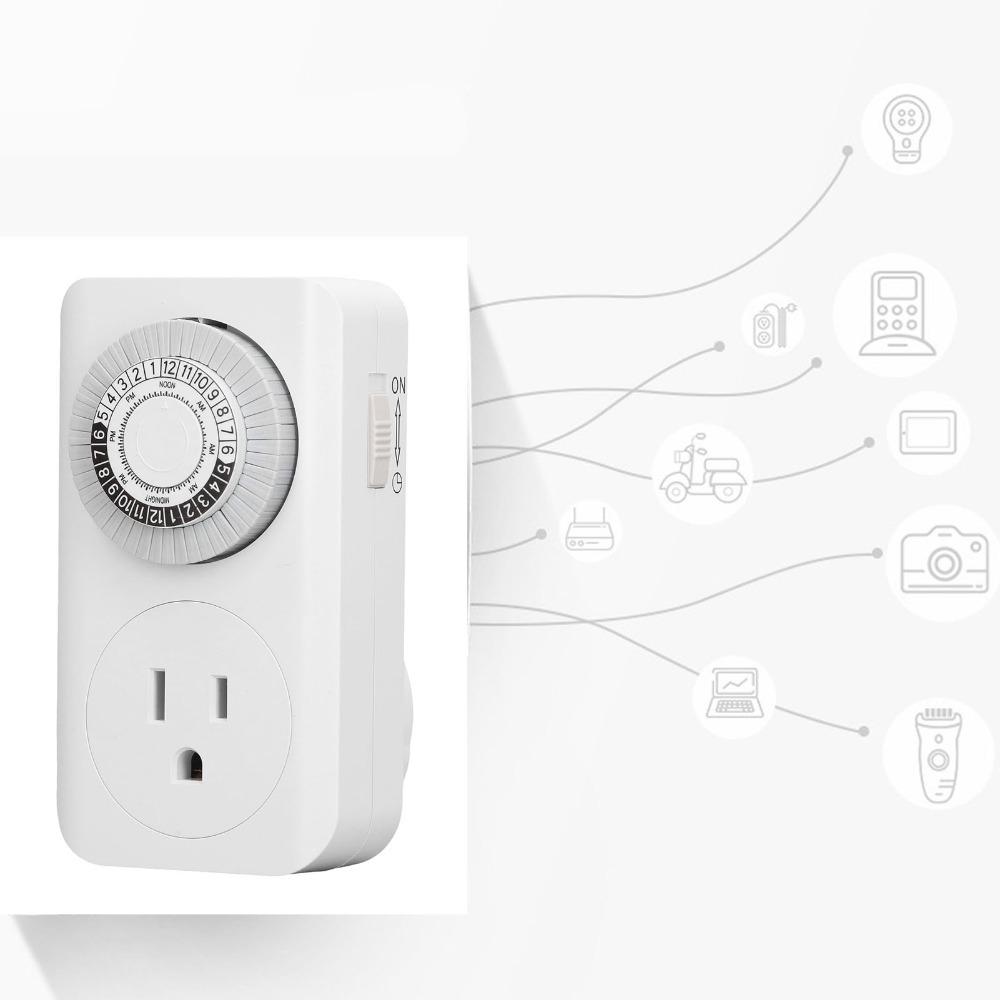 Durable Plastic Timer Socket Timing US 125V Timing Switch Automatic Intelligent Automatic Power Socket Power Control