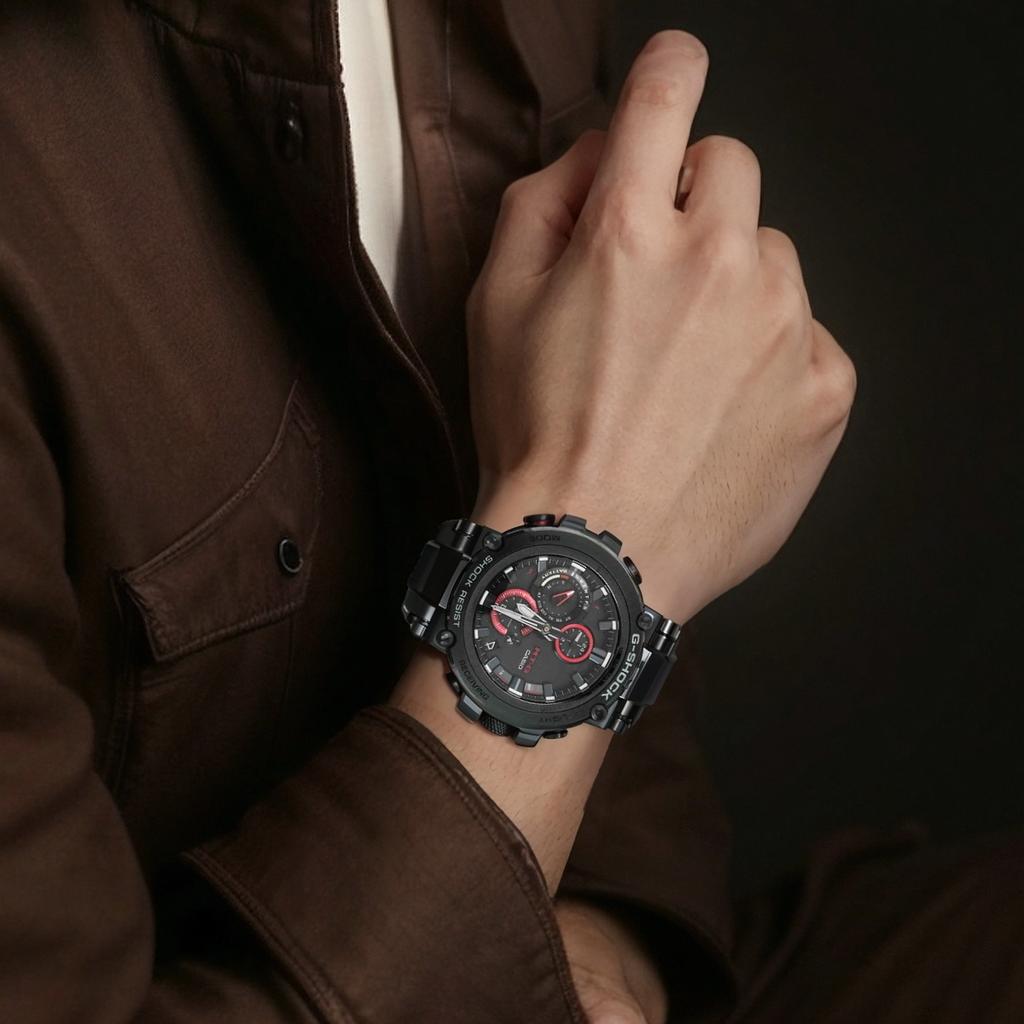 CASIO G SHOCK MTG Solar Quartz Movement Resin Strap Watch Men's Watches Black Dial MTG-B1000B-1A