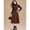 D.F.DEAR 2026 Spring High-Neck Top & Sleeveless V-Neck Dress Two-Piece Set