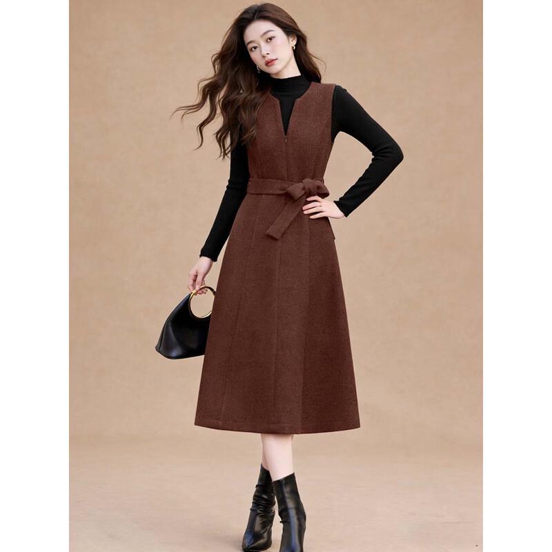 D.F.DEAR 2026 Spring High-Neck Top & Sleeveless V-Neck Dress Two-Piece Set