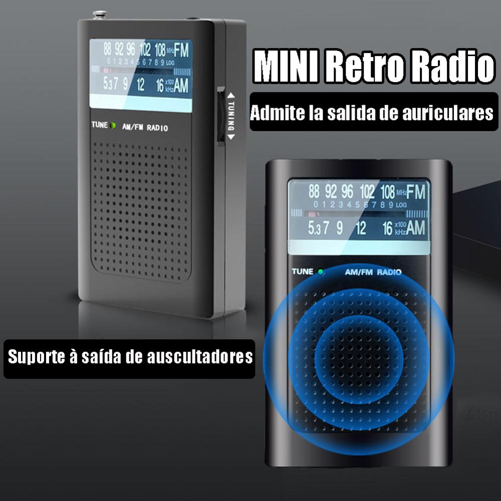 

Pocket Retro Radio Antenna Battery Operated AM FM Radio with Loud Speaker Dual-Channel Stereo for Elderly Gifts Sound Receivr CHINA