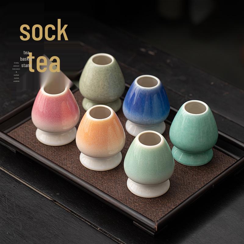Imitation Song Dynasty Japanese Ceramic Matcha Chasen Stand and Tea Brush Holder