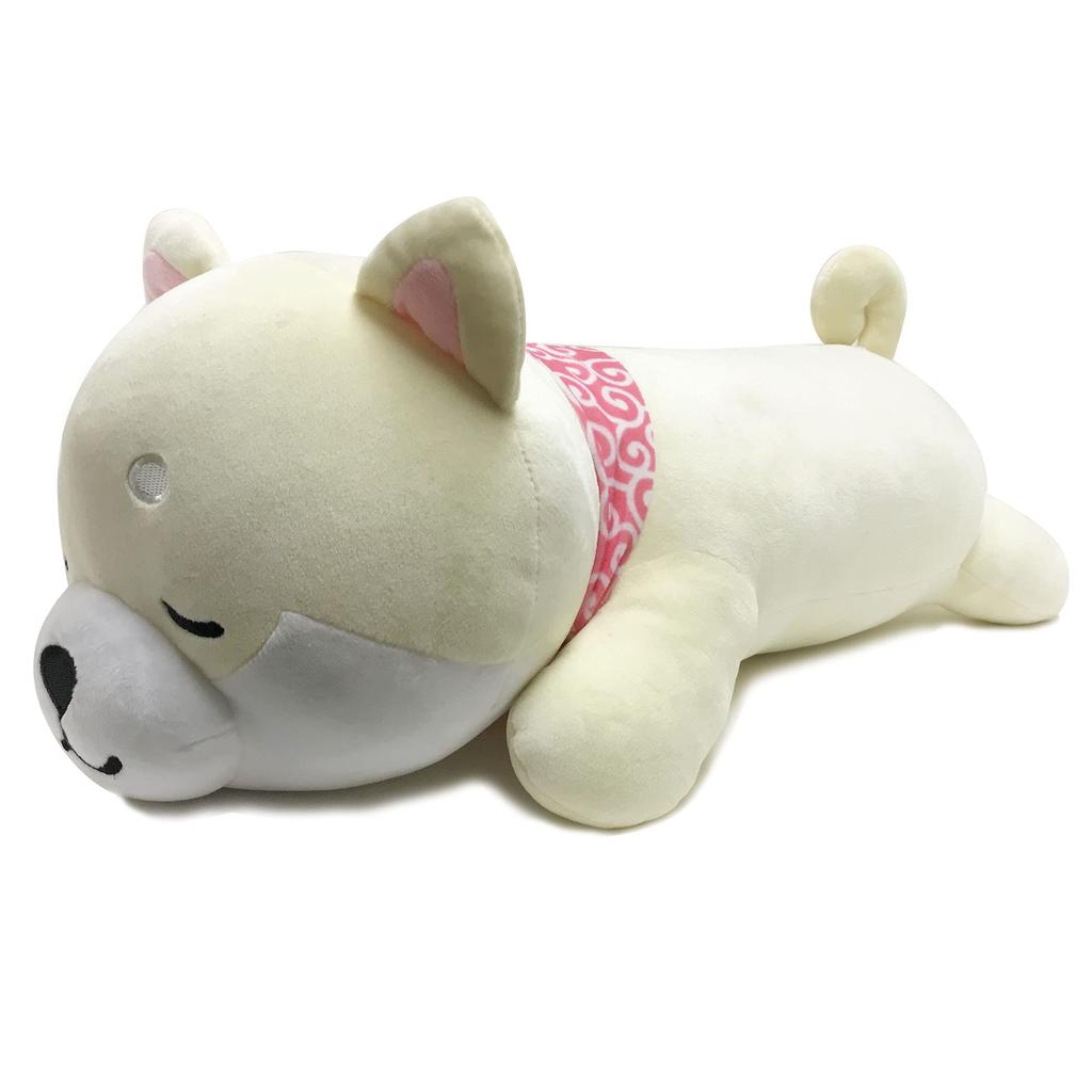Traveling Mameshiba Body Body Soft and Cute Dog Shiba Mameshiba Pillow, Cushion, Pillow, Fluffy, Figurine, Inu, (White, Mameko)