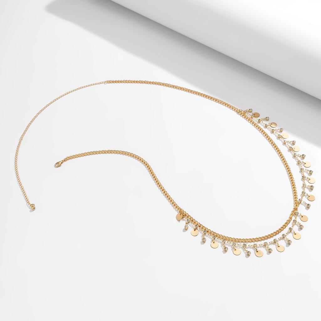 Ingemark Sexy Rhinestone Star Tassel Pendant Waist Belly Belt Chain for Women Summer Bikini Rave Body Zircon Y2K Accessories