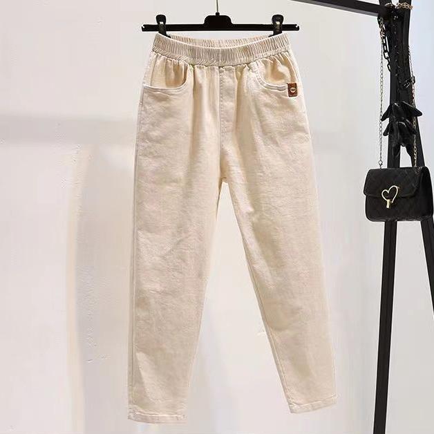 Spring Summer Women High-waisted Jeans Denim Harlan Pants Ankle-length Trousers Ankle Pants Casual Pants