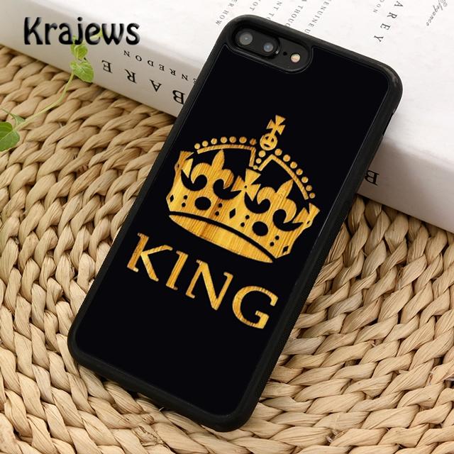 Krajews KING Queen Crown Letter Soft Phone Case Cover For iPhone 17 Air 16 15 14 plus 11 12 13 pro max Plus coque Fundas