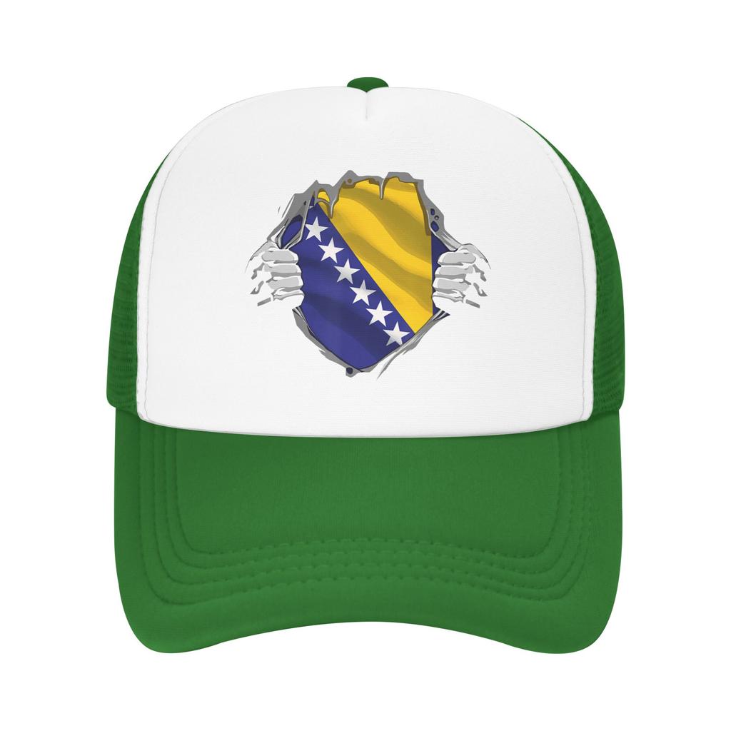 Bosnia and Herzegovina Flag Mesh Baseball Caps Unisex Women HipHop Sun Hat Hat Breathable Summer Trucker Cap