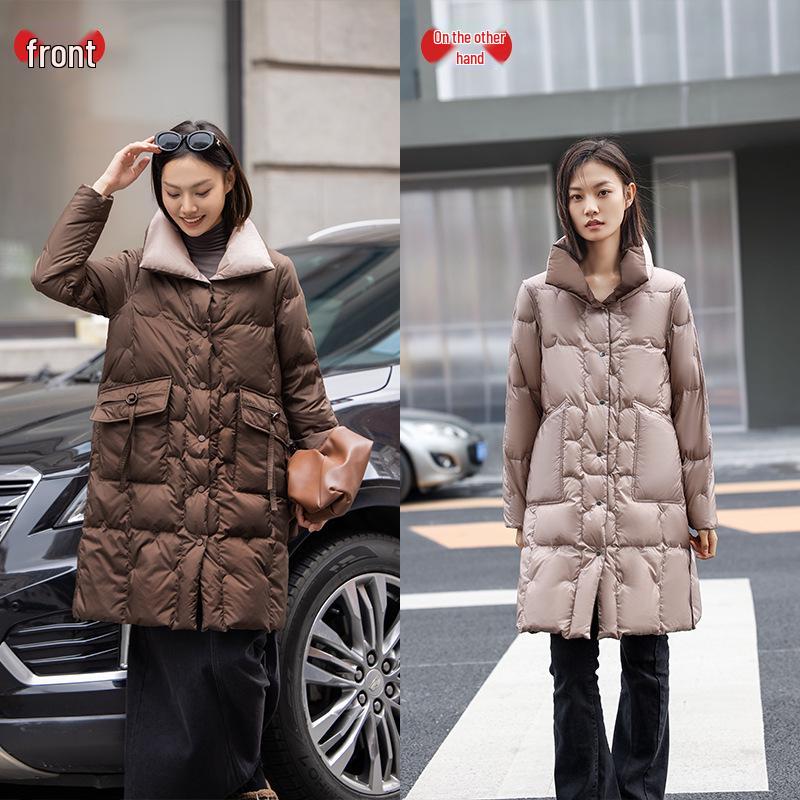 

Жіноче двостороннє зимове пальто оверсайз з 90% гусячого пуху 2024 L (Recommended 125-140 lbs)