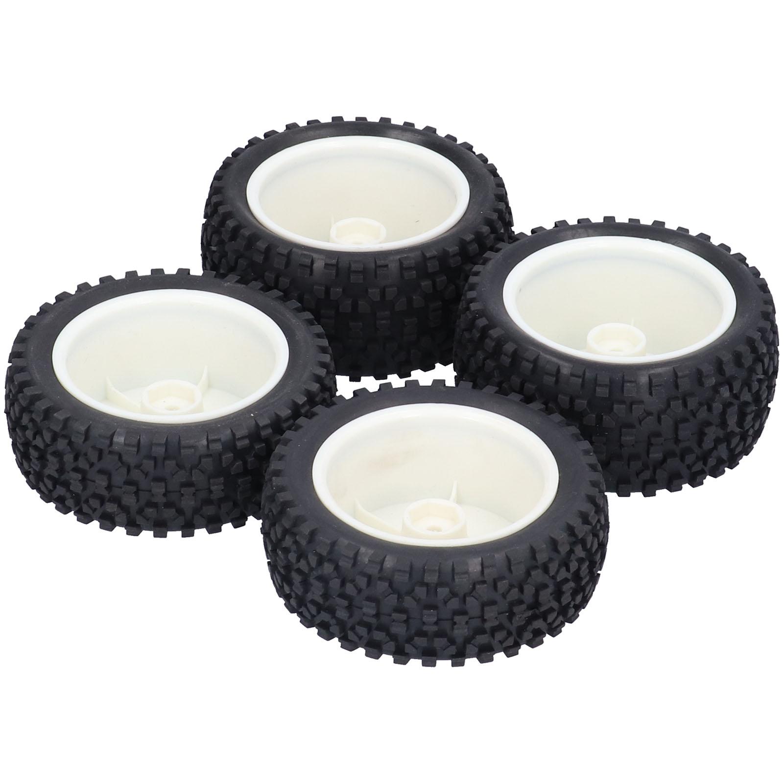 

4Pcs Remote Control Wheel Hubs Tires Rubber Tires Replacement for 1/10 RC Racing Car