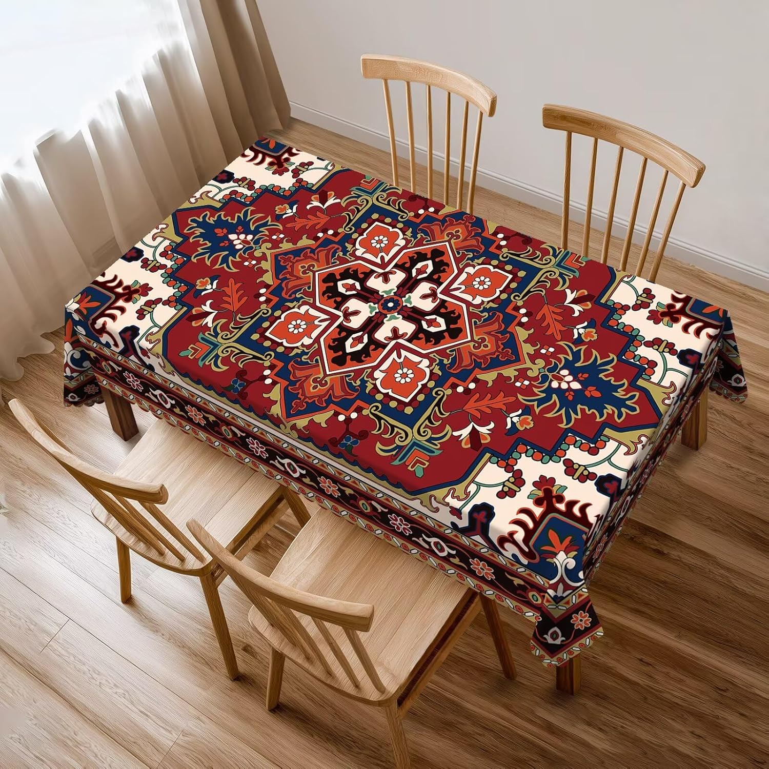 Perzische Stijl Boho Mandala Waterdicht Tafelkleed Tafeldecoratie Herbruikbaar Boerderij Keuken Eettafelkleed Feestdecoratie 140x200cm