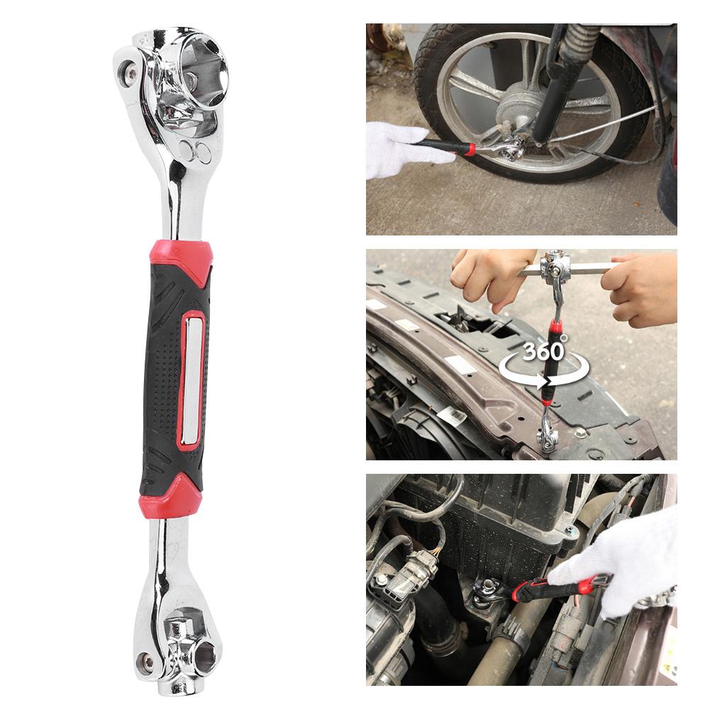 8 In 1 Socket Wrench Rotatable MultiFuntion Reparing Hand Tools with Magnet 821
