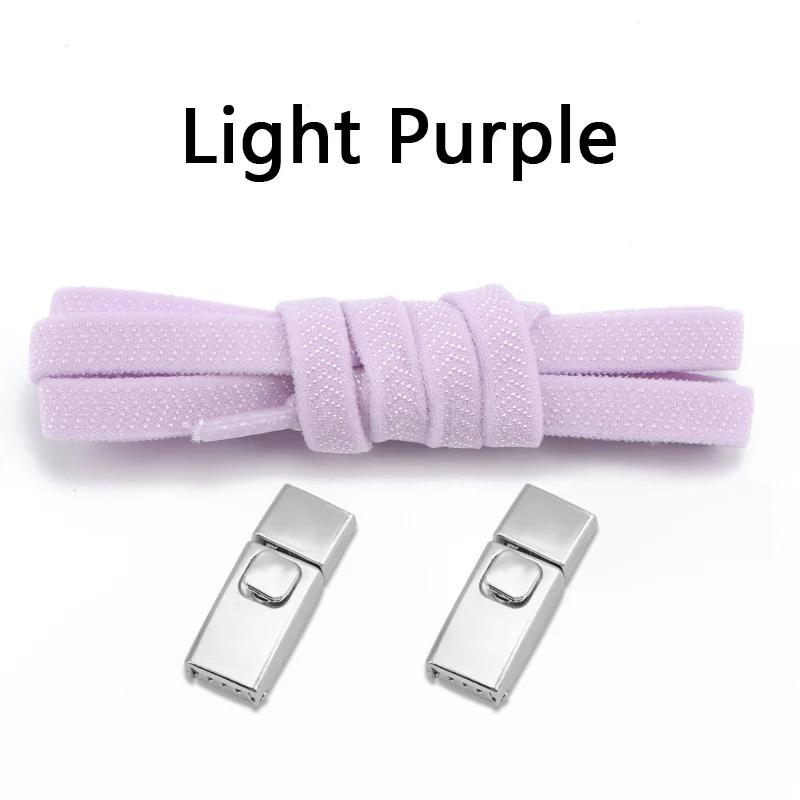 1Pair 8MM Flat Tennis No Tie Shoelace Press Lock Shoelaces Without Ties Elastic Laces Sneakers Adult Kids for Shoes Accessories