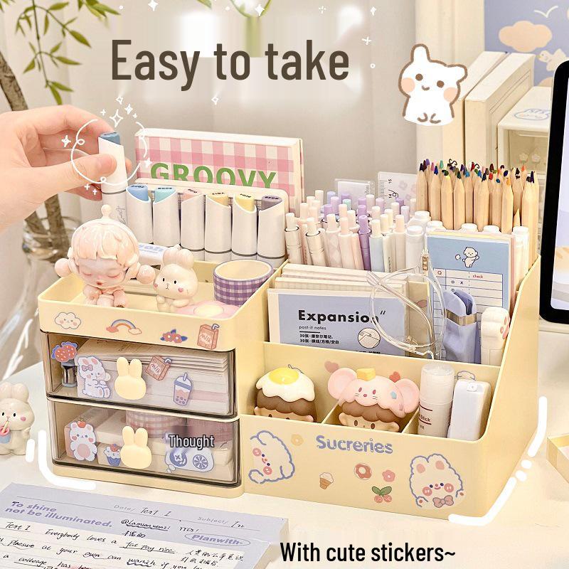 Transparent Rabbit Pattern Pen Holder & Desk Organizer