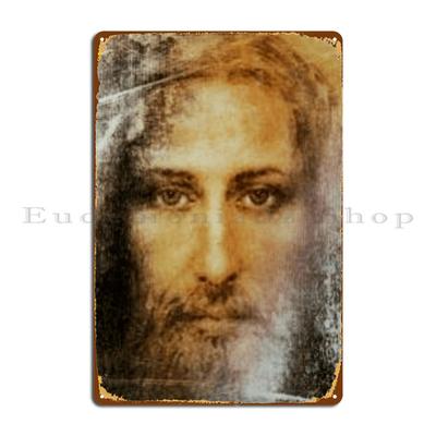 Jesus Christ Reconstruction Of The Face From The Shroud Of Turin Metal Signs Custom Funny Mural Bar Living Room Tin Sign Poster