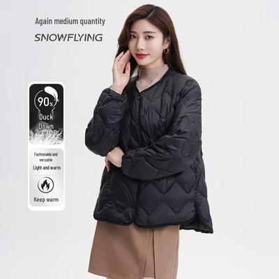 Xuezhongfei Women's Lightweight V-Neck Down Jacket