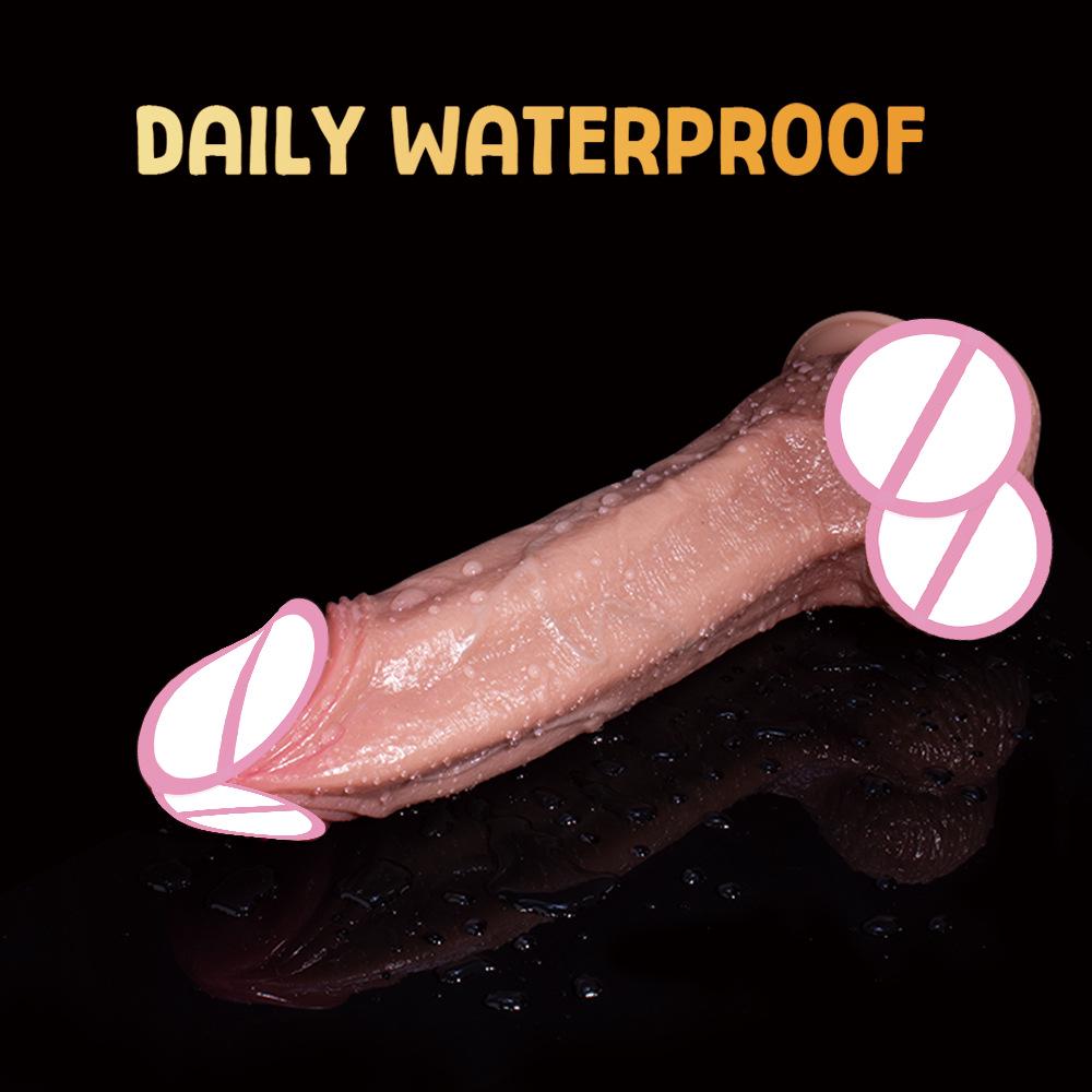 Realistic Liquid Silicone Dildo: Manual Telescopic Anal Plug & Female Masturbator