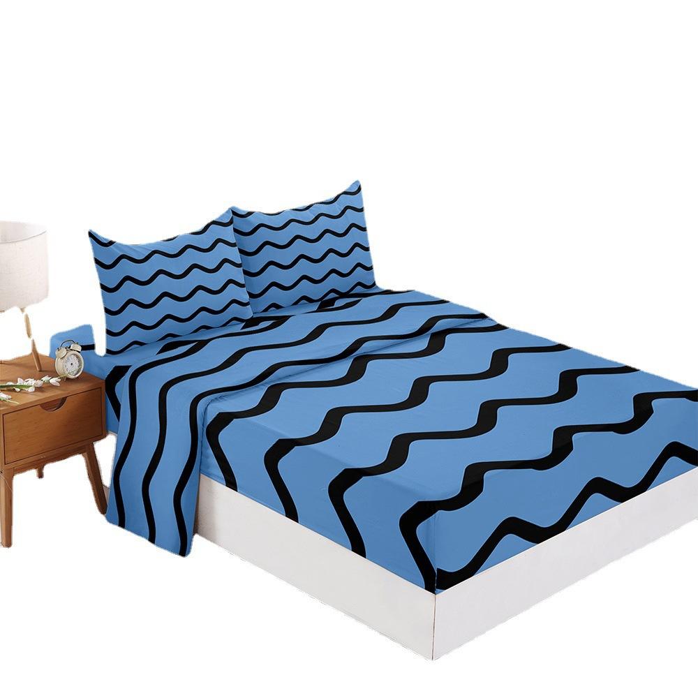 Four-Piece Mattress Set Ocean Dolphin Turtle 3D Digital Printing Kit Mattress Protective Cover