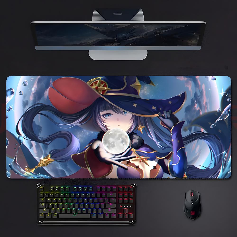 Mysterious Pretty Game Genshin Impact Mona Mouse Pad Large Gaming Mousepad With Stitched Edges Thickened Desk Mat Pc