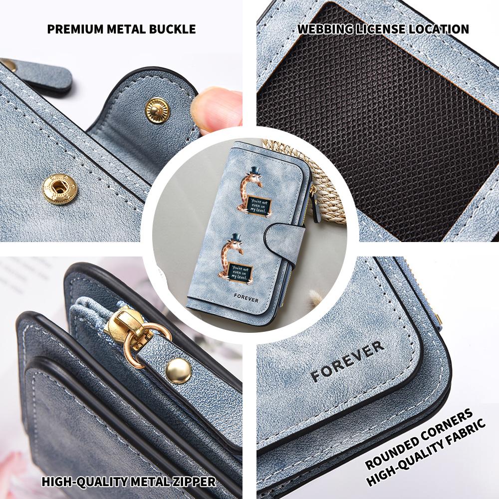 Giraffe Pattern Long Wallet Fashion PU Leather Large Capacity Forever Purse for Daily Use