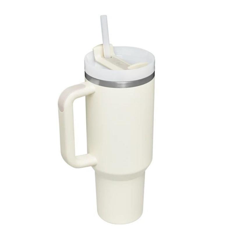 40oz Tumbler with Handle Straw Thermos Bottle,Stainless Ice Cream Cup Steel Cup Thermal Mug Keeps Cold and Heat Water Bottle