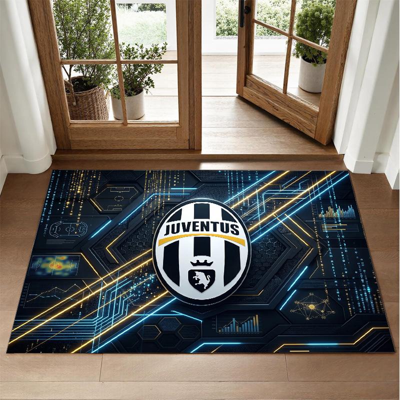Juventus FC Design Crystal Velvet Rug Soft Decorative Mat for Bedroom Entrance